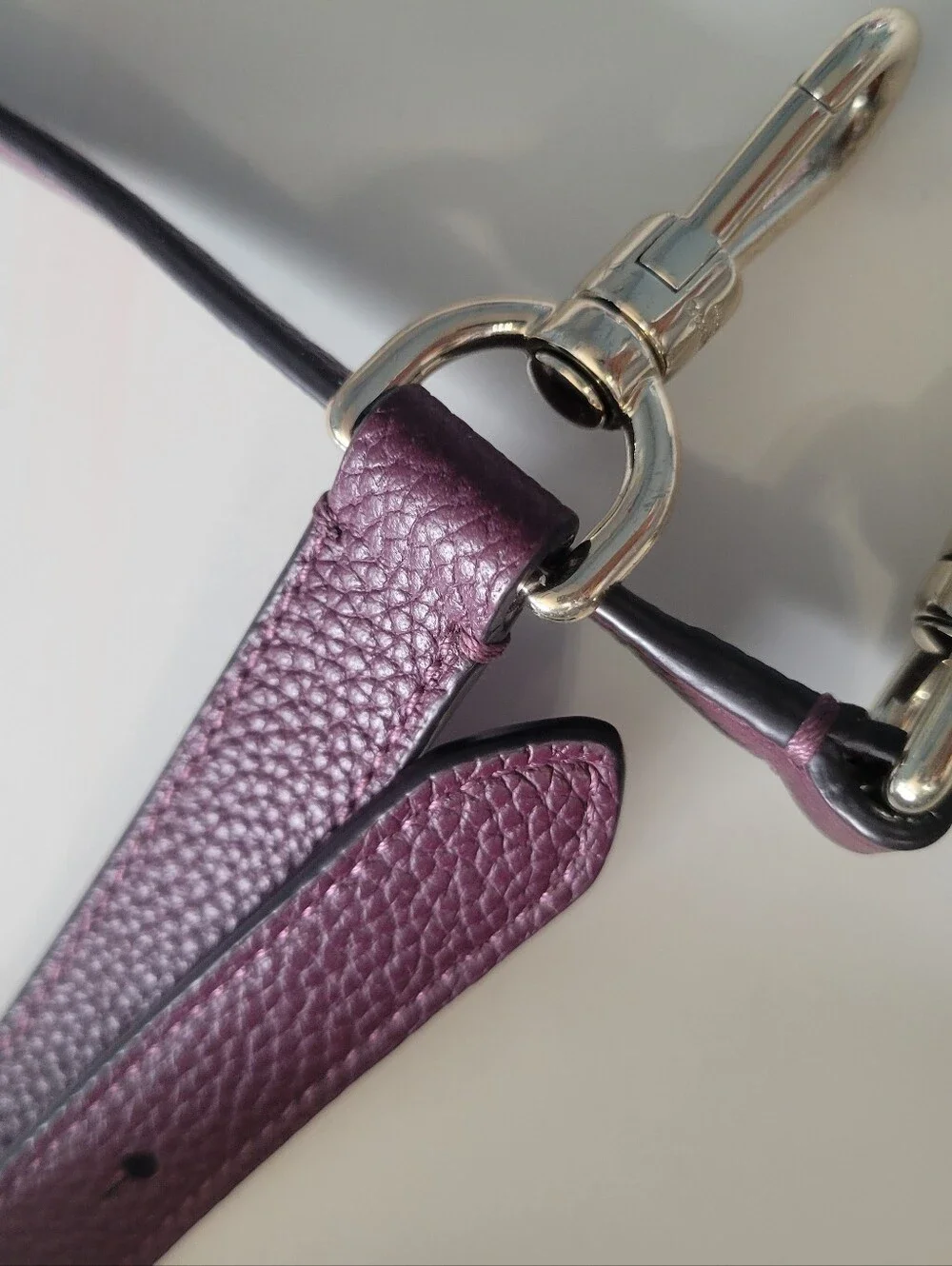 kate spade Plum and Black Leather Strap with Silver Hardware
